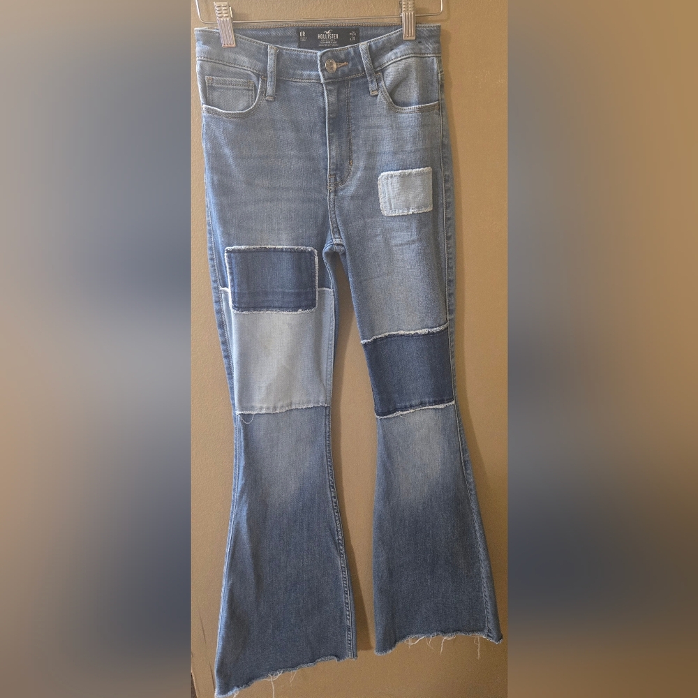 Hollister Blue Flare Patchwork Jeans - image 2